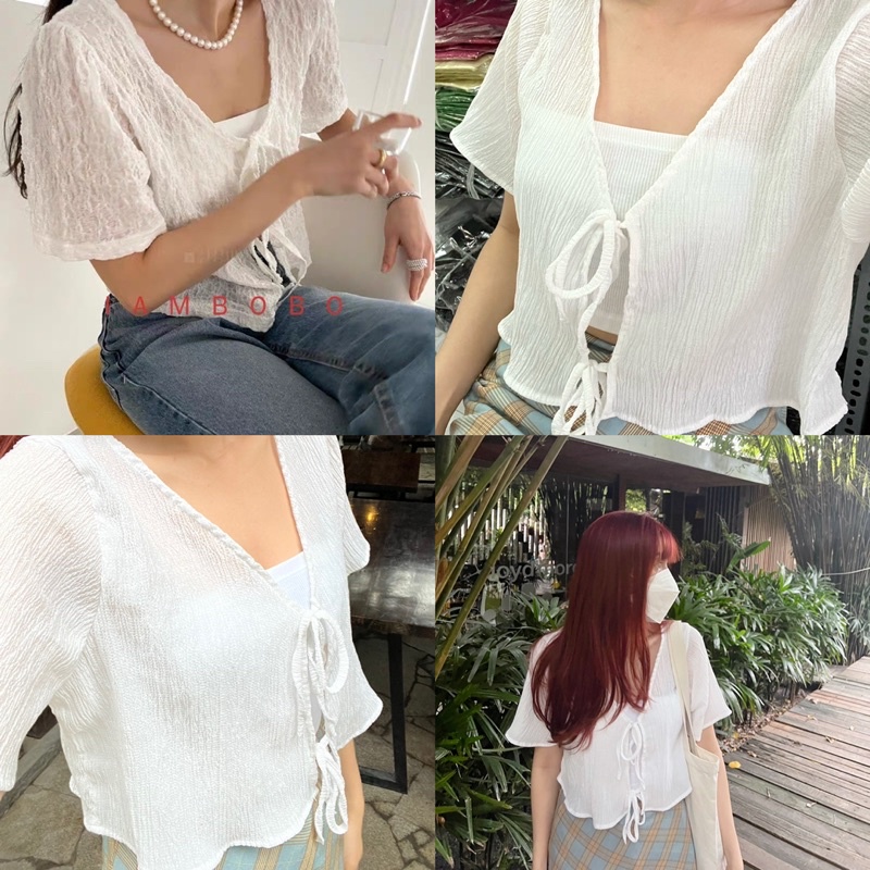 Cloud crop top - Áo crop nữ có tay cột dây phong cách xinh đẹp mùa hè | BigBuy360 - bigbuy360.vn