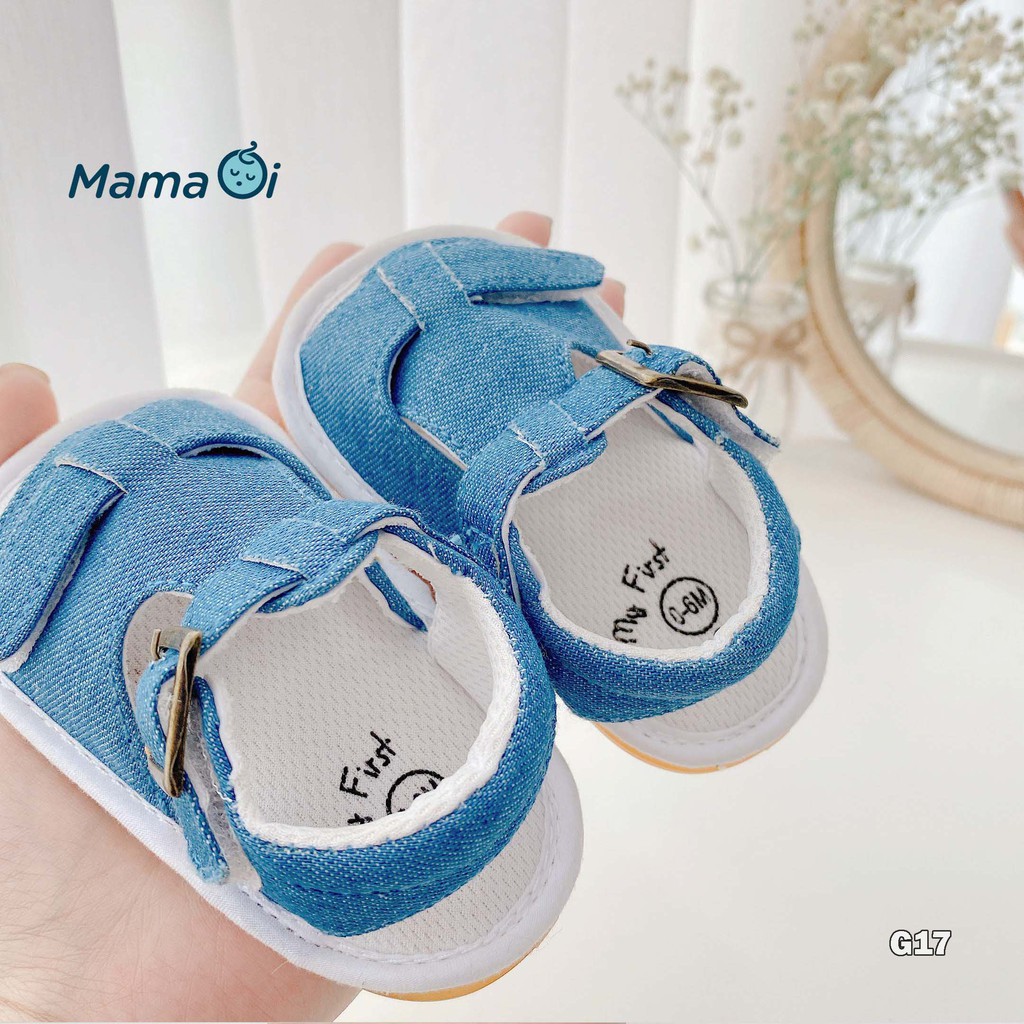 G17 Giày sandal vải jean đế cao su mềm chống trượt bàn đế mềm mại cho bé từ 3-18 tháng của Mama Ơi - Thời trang cho bé