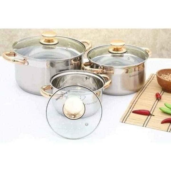 Bộ NỒI INOX 5 ĐÁY CAO CẤP SUNHOUSE SH781 hàng chính hãng