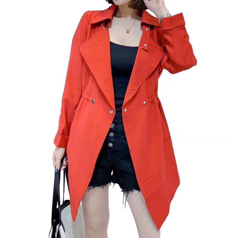 Áo Mangto Kaki JLOVE Nữ 🌸 Áo khoác blazers dáng dài cổ vest màu be bánh bèo tiểu thư Ulzzang Hàn Quốc SIÊU HOT