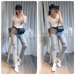 Combo 14 quần baggy bò rách gấu siêu hot