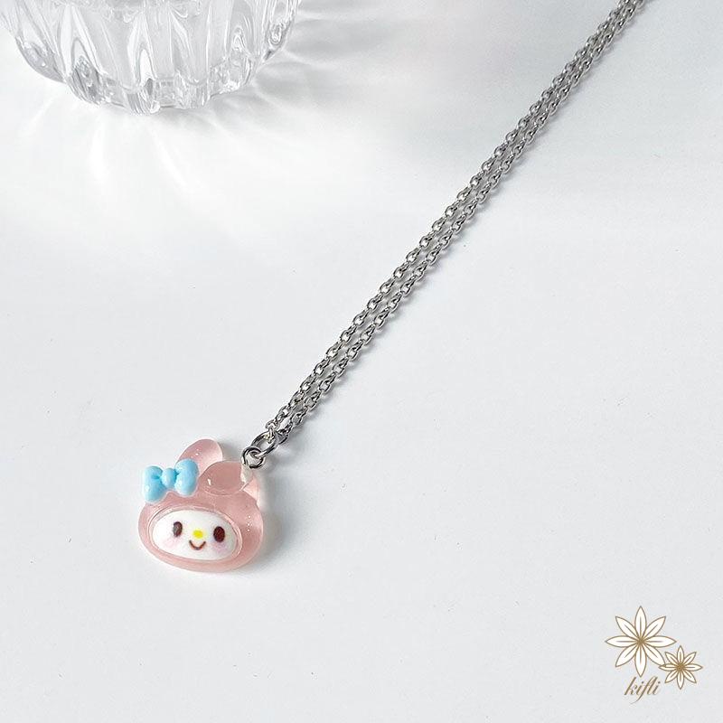 Sanrio Vòng cổ Cặp Đôi Mặt Hình Kuromi Melody Đáng Yêu