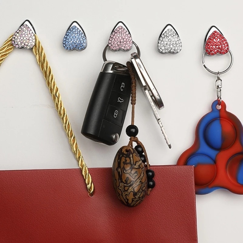Móc Treo Dây Cáp USB Đa Năng Hình Trái Tim Pha Lê Sáng Tạo Tiện Dụng Cho Gia Đình/ Văn Phòng