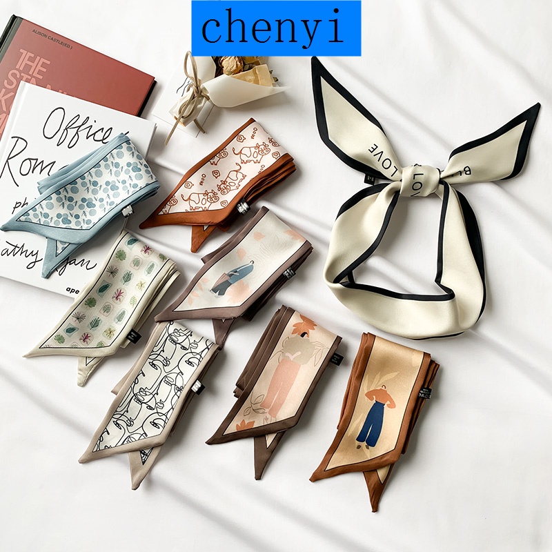 Khăn Choàng Cổ Dài Bằng Lụa Mỏng Phong Cách Hàn Quốc Chất Lượng Cao Cho Nữ