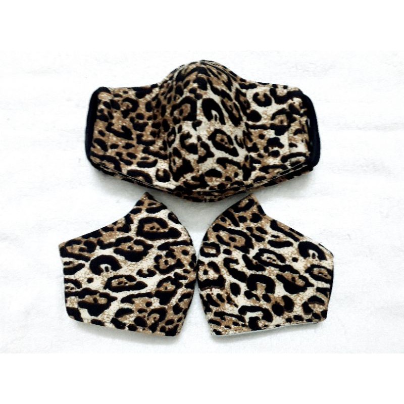 Khẩu trang vải CAO CẤP,  size người lớn, da beo nâu đậm | BigBuy360 - bigbuy360.vn