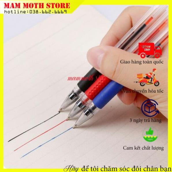 Combo 10 Bút bi nước, bút nước cao cấp ra đều mực ngòi 0.38 mm được chọn đủ màu Xanh - Đen - Đỏ - Tím shop MAMMOTH STORE