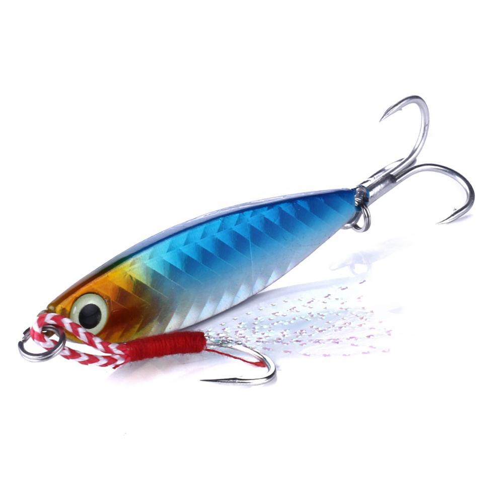 [COD]♠♠6 tấm sắt câu cá mồi mồi chì nhân tạo Jig cứng bả w / Treble Hook