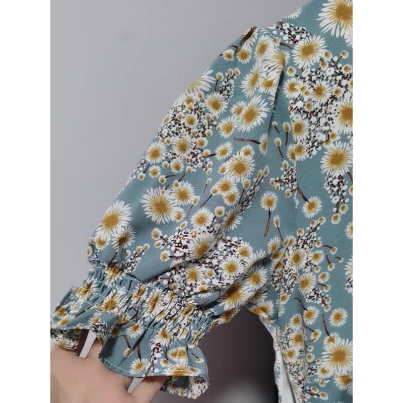 (Sẵn hàng Quảng Châu đẹp đủ size)Đầm hoa xẻ tà dáng dài,váy hoa cúc hoạ mi | BigBuy360 - bigbuy360.vn