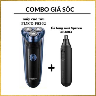 Combo Máy Cạo Râu FLYCO FS362 và Máy Tỉa Lông Mũi XPreen AE3803 ( HUY MÁY CẠO RÂU )
