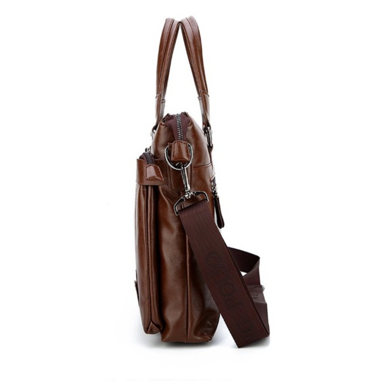 Túi xách công sở POLO da bò cao cấp, đựng vừa laptop 14 inch (Nâu đậm - Nâu sáng - Đen) | BigBuy360 - bigbuy360.vn