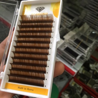 Mi nâu độ cong c  lẻ size thanh lý ( màu nâu sáng cực tây , đẹp )