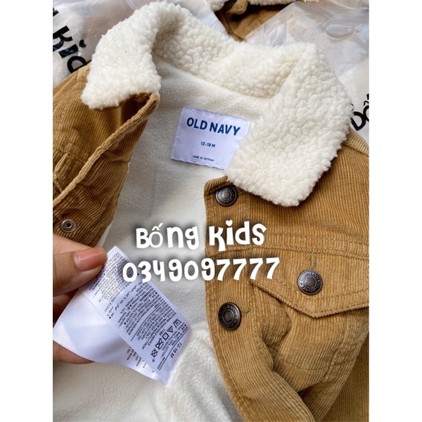Áo Khoác Nhung Bé Trai Lót Cừu Vàng Bò ON