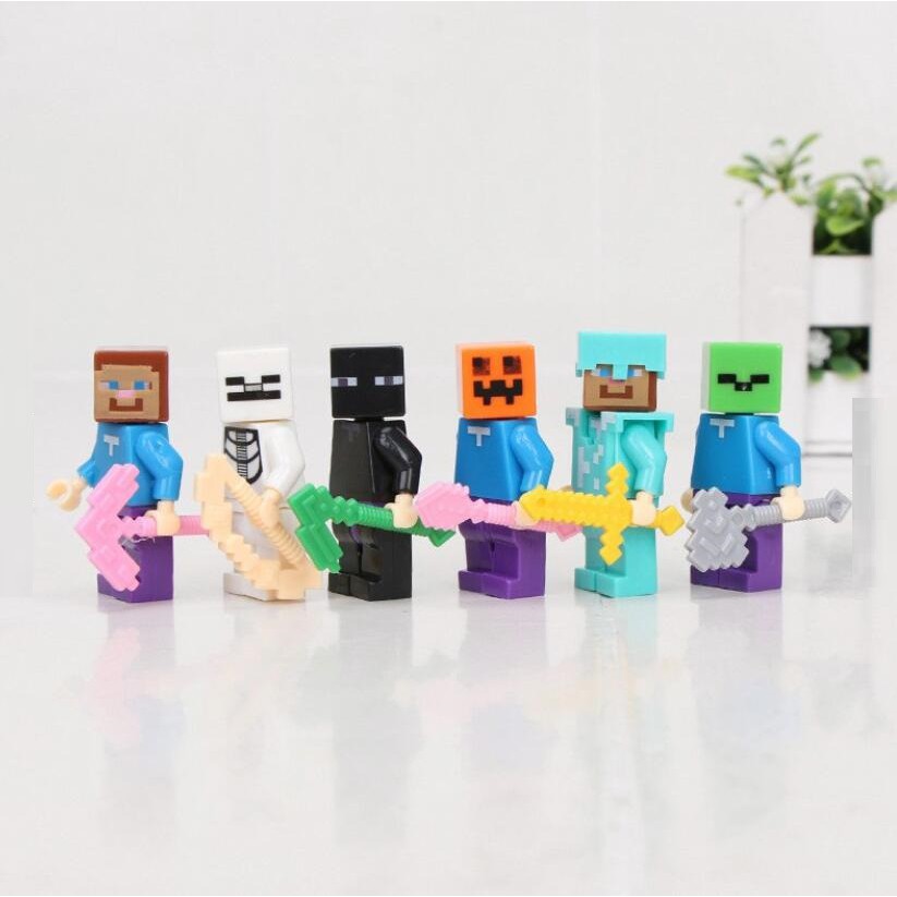 Set 6 Mô Hình Lego Nhân Vật Trong Minecraft