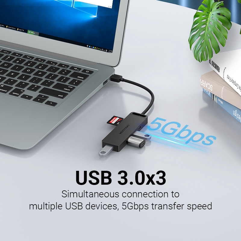 HUB VENTION Kết Nối Từ USB Sang Micro B/SD/TF/USB 3.0 Tốc Độ Cao