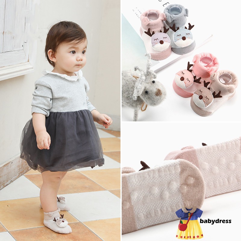 Bé gái Trẻ em nai sừng tấm Vớ ren Sock nhỏ dệt kim cotton Blend Vớ mắt cá chân 0-9M