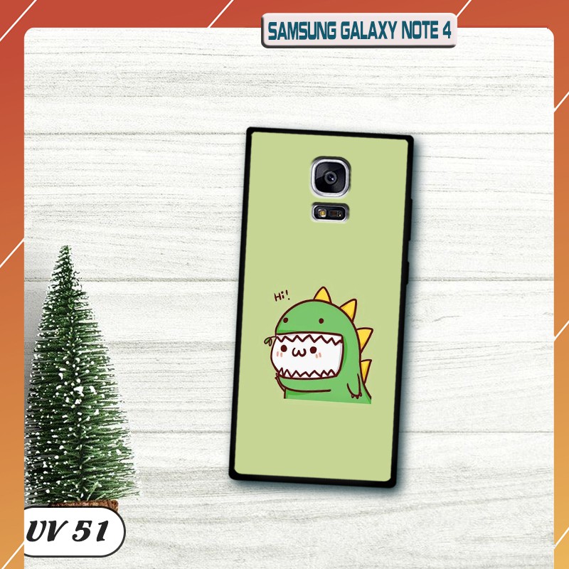Ốp điện thoại Samsung Galaxy Note 4 ưng nhám viền cao su dẻo in hình