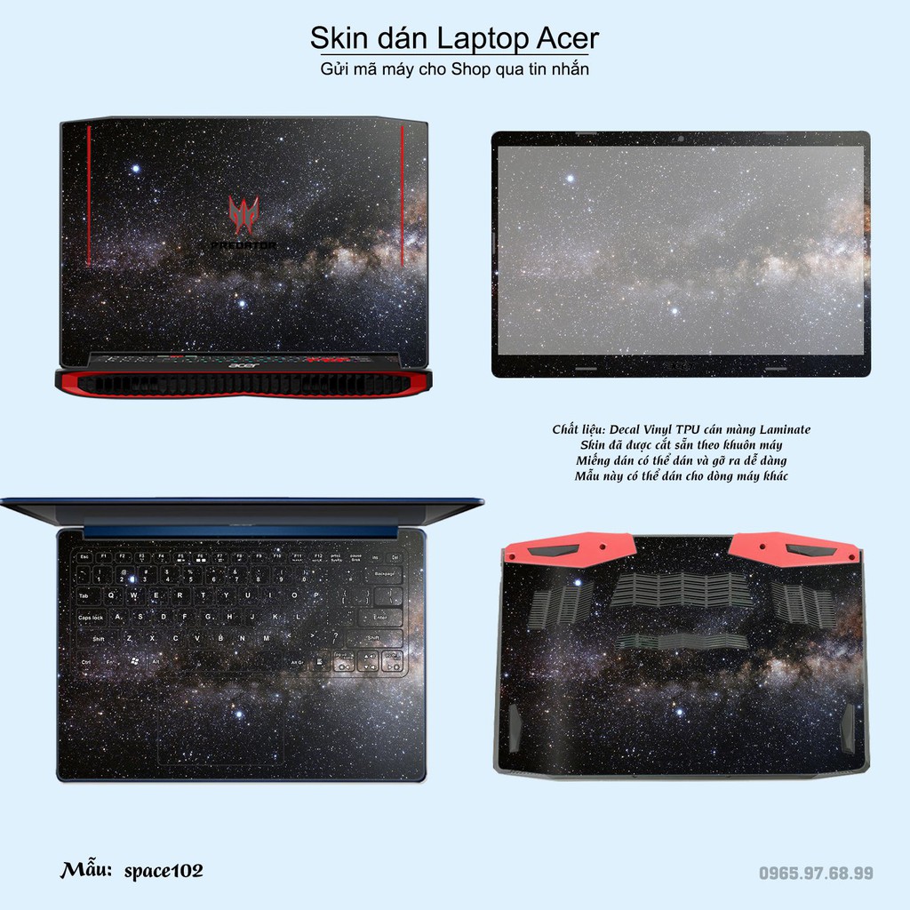 Skin dán Laptop Acer in hình không gian nhiều mẫu 17 (inbox mã máy cho Shop)