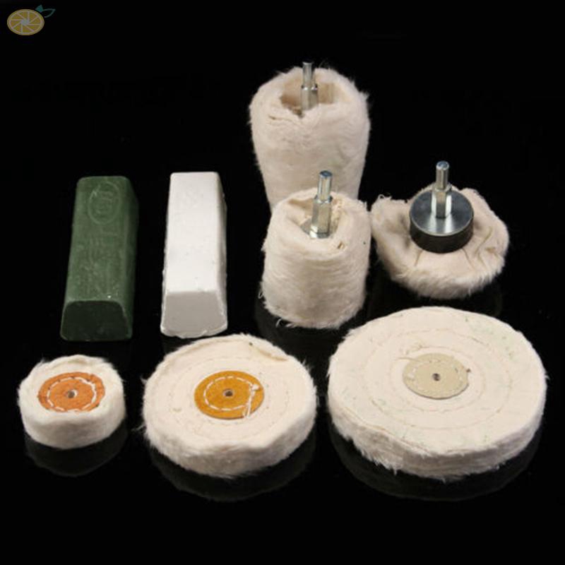 Set bông cotton trắng bằng thép không gỉ cho máy đánh bóng bánh xe hơi