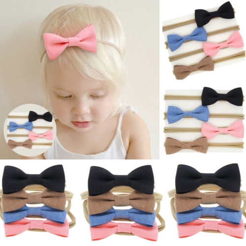 Set 4 băng đô phối nơ dễ thương cho bé gái