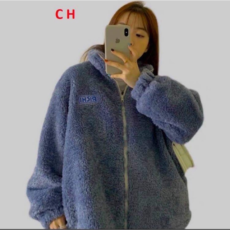 Áo khoác lông chipi cổ trụ CH12