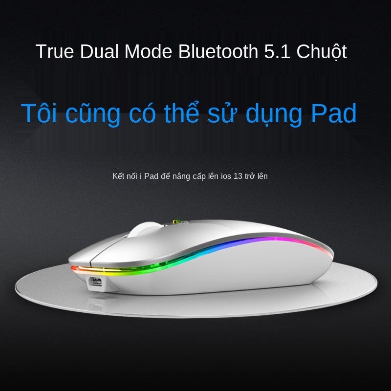 [Cũng có thể sử dụng iPad] Chuột không dây Bluetooth hai chế độ sạc Kuimulang tắt tiếng máy tính để bàn phổ thông <