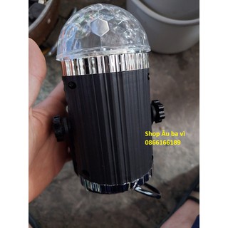 Đèn led cầu xoay pha lê 7 màu cảm ứng âm thanh - đế cao - xoay hướng - treo trần