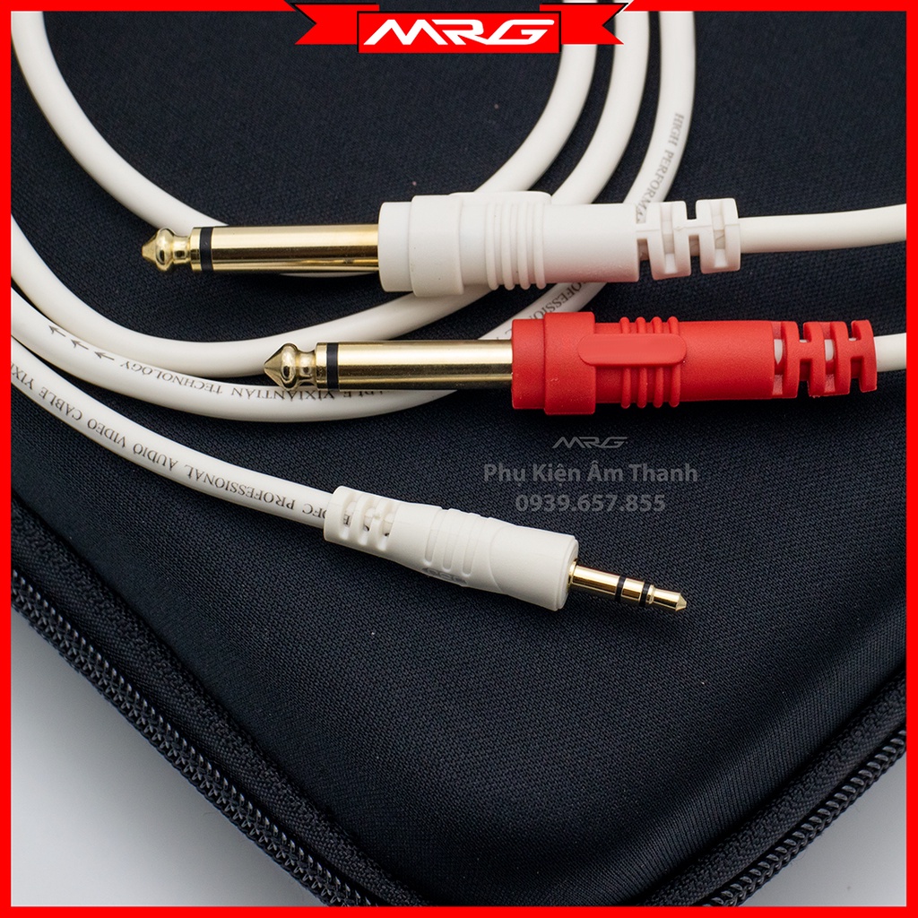 Dây Jack 3.5mm Ra 2 Đầu 6 Ly (6.5ly) , dài 1.5met dây chống nhiễu jack mạ vàng.