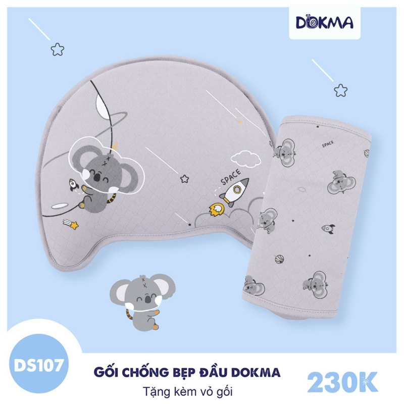 Gối chống bẹp đầu Dokma tặng kèm vỏ gối