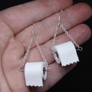 Khuyên tai hình cuộn giấy vệ sinh vui nhộn sáng tạo M6T0