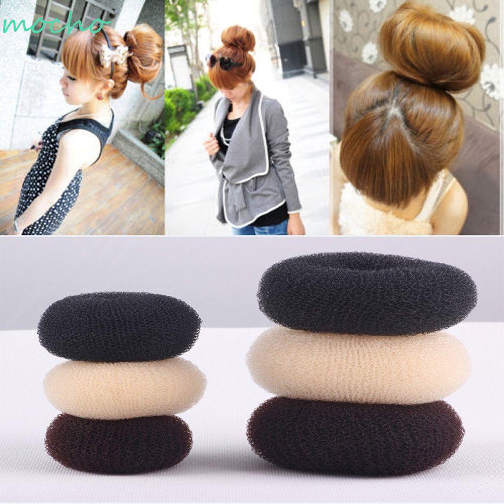 MOCHO Delicate Donuts Style Hot Sale Hair Ring Bun Shape Hair Styler Women's Fashion Magic Tools Hairstyle Tool Quick Messy Hairstyle 3 Colors and 3 Sizes Comfortable Foam Sponge Hair Accessories/Multicolor