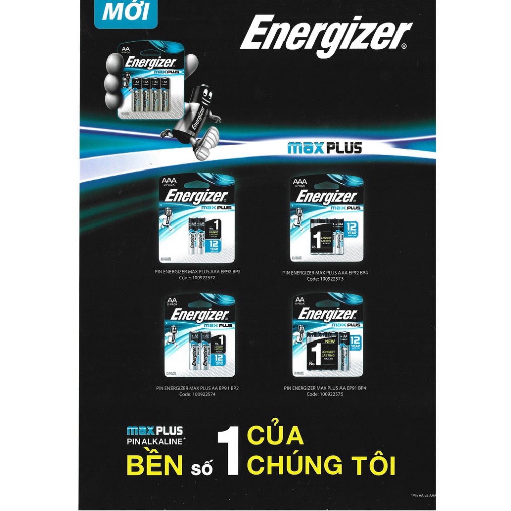 Pin Energizer Max Plus AAA E92 BP4