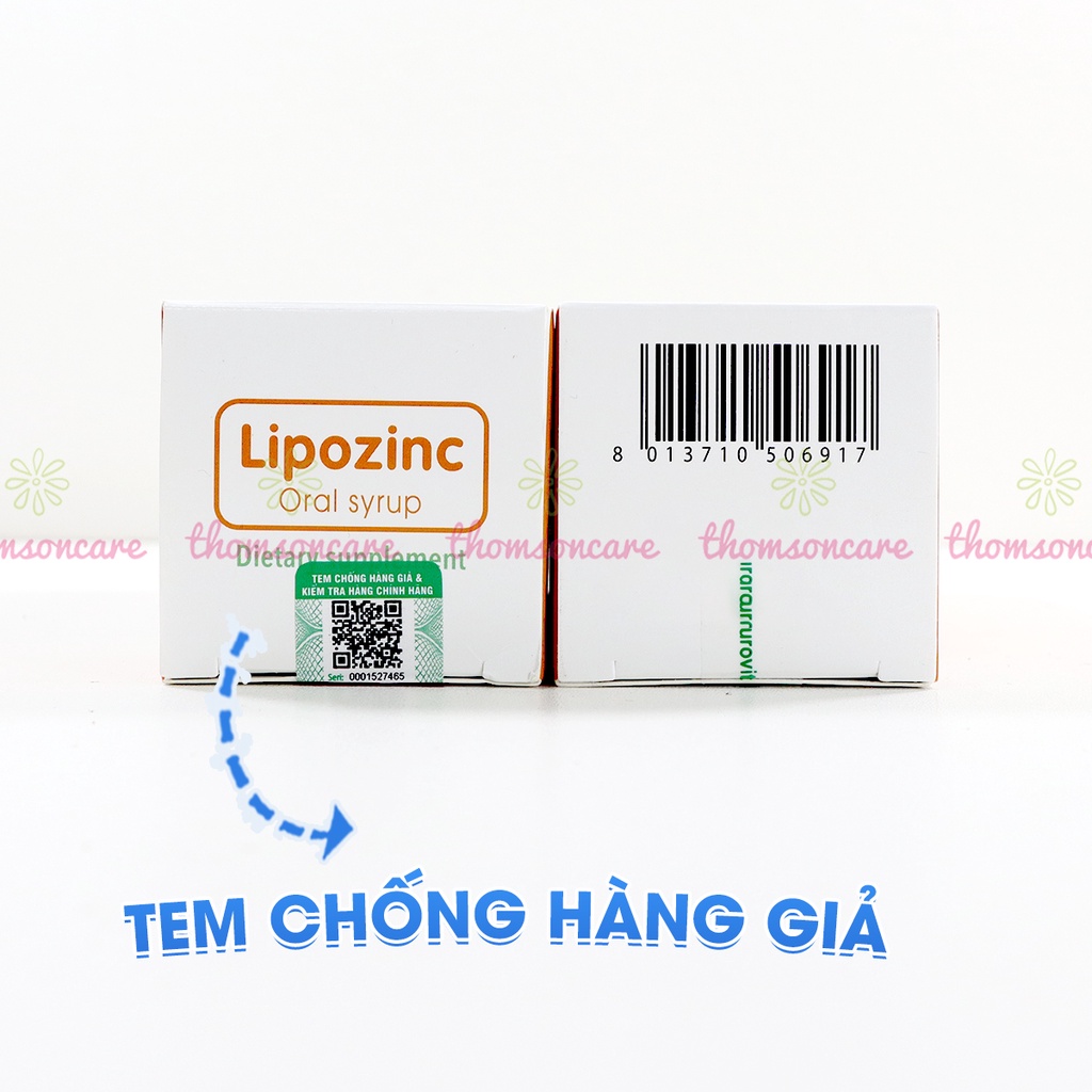 Bổ sung Kẽm - Lipozinc vitamin B6 giúp bé ăn ngon, tăng cường sức đề kháng - Chai 150ml