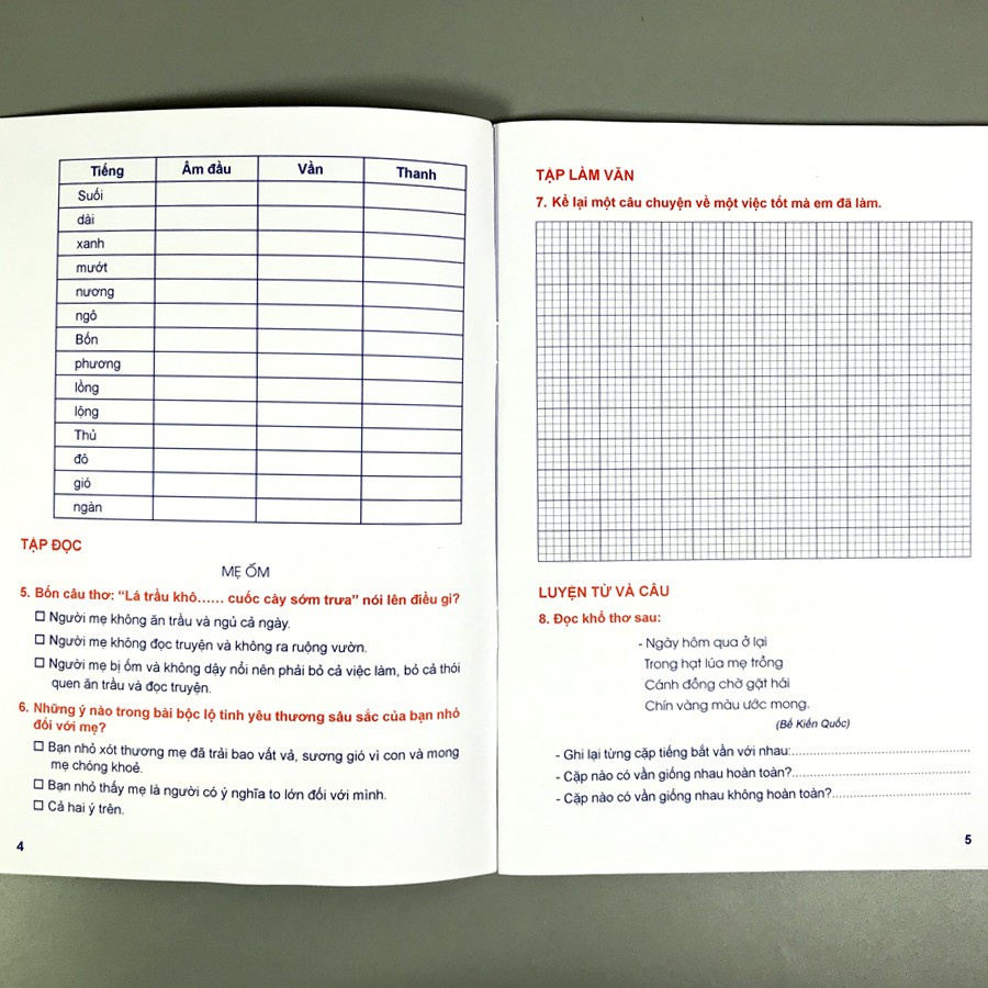 Sách: Vở Bài Tập Thực Hành Tiếng Việt Lớp 4 - Tập 1 - TSTH