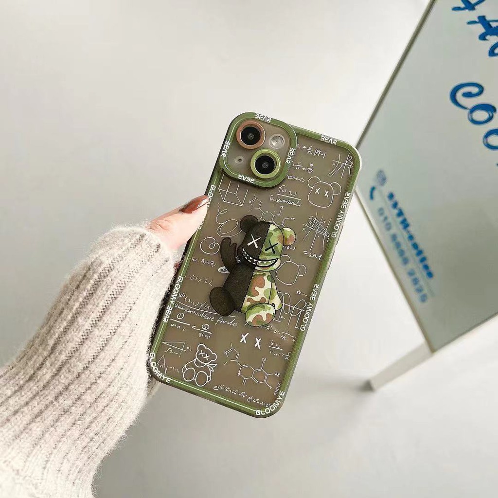Ốp điện thoại hình gấu kết hợp graffiti cho iPhone 13 12 11 Pro Max 13/12pro 13 12 11 X XS XR Xs MAX 7/8plus