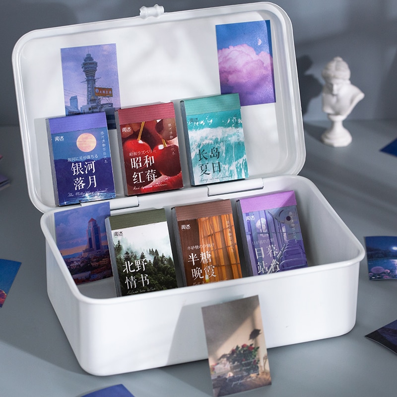 Set 50 hình dán hình chữ nhật trang trí đa dụng