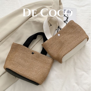 Túi cói xách tay vintage phong cách Hàn Quốc decoco.accessories