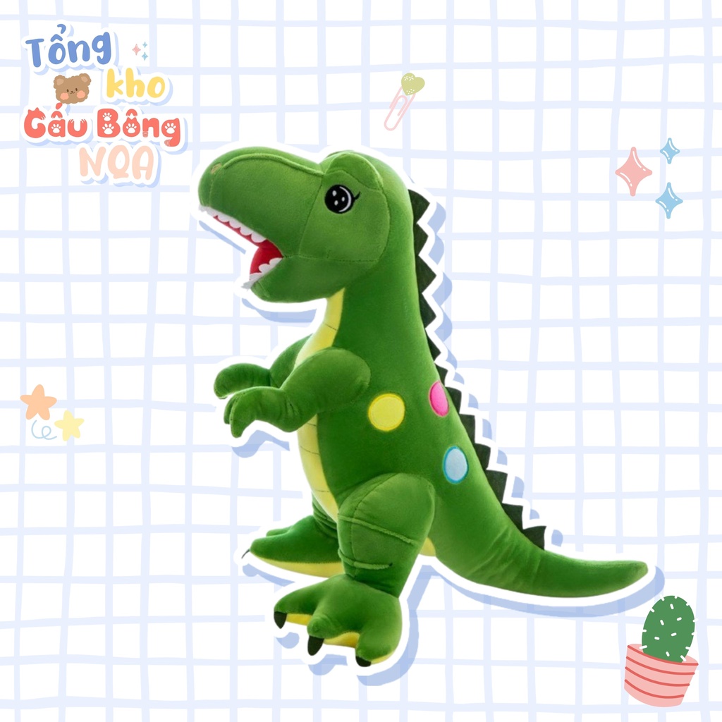 Gấu bông khủng long bạo chúa màu xanh chất liệu vải co giãn 4 chiều siêu mềm mịn Tổng Kho Gấu Bông NQA