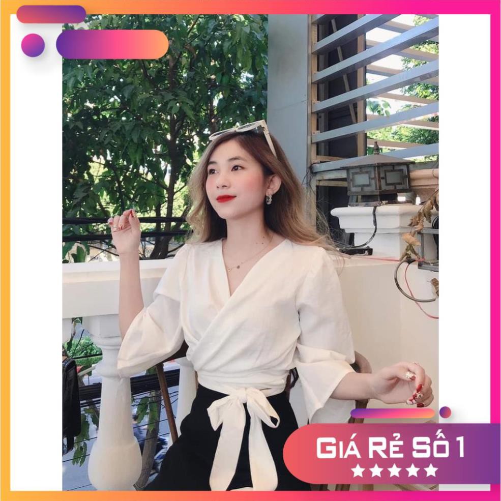 Thời trang nữ 👚👗 Trend 2020 ÁO CROPTOP CỔ V BUỘC NƠ MẶC NHIỀU KIỂU TRẮNG ĐỎ ĐEN HOT - hot 2020