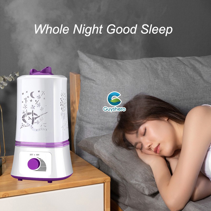 2500ml humidifier máy phun sương, phun sương tạo ẩm, cầu vồng ánh sáng ban đêm