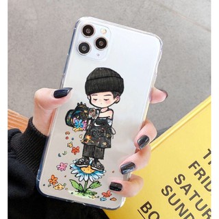 Ốp lưng iphone 6 6s x xsm trong suốt cậu bé tưới hoa
