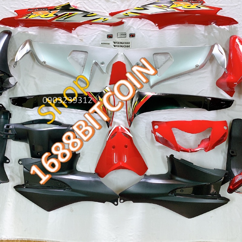 Dàn áo xe Wave RS , Wave A 50cc và wave alpha 100 , Wave S100 -Fulll nhựa ABS nguyên sinh cao cấp màu ĐỎ