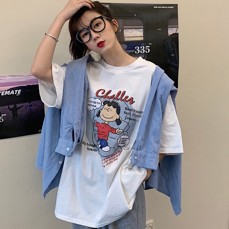 NRVP Áo Thun Cotton Tay Ngắn Cổ Tròn Màu Trơn Thời Trang Dành Cho Nữ