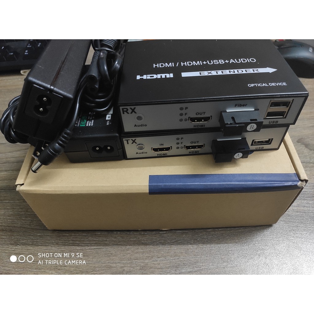 Cặp Converter Quang HDMI 1080p Có USB kết nối