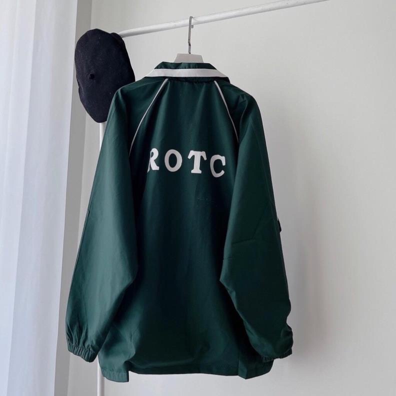 Áo Khoác Gió ROTC Màu Xanh Lá Đậm Hottrend  Unisex Form Rộng 2 Lớp(Hàng Sẵn)