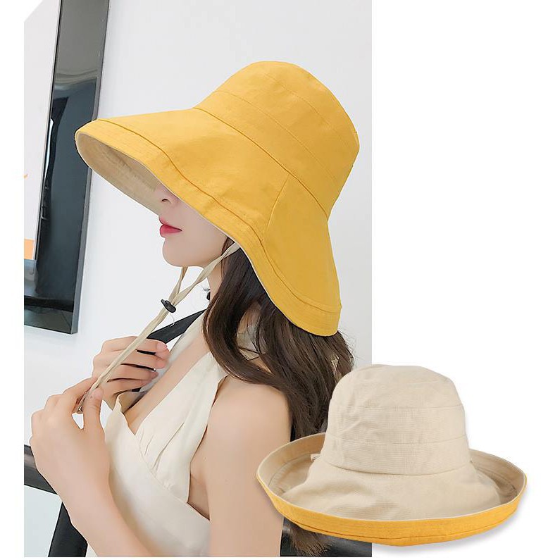 Mũ Vải Hai Mặt Rộng Vành Siêu Mát Đi Chơi Cực Thích