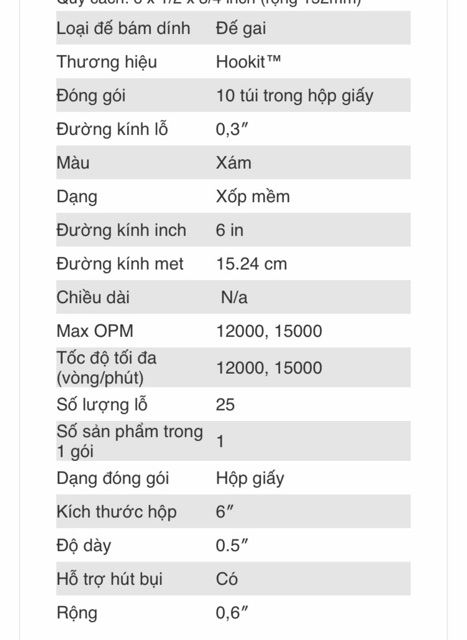 Đế đệm xốp đánh bóng 3M 05777 -152mm