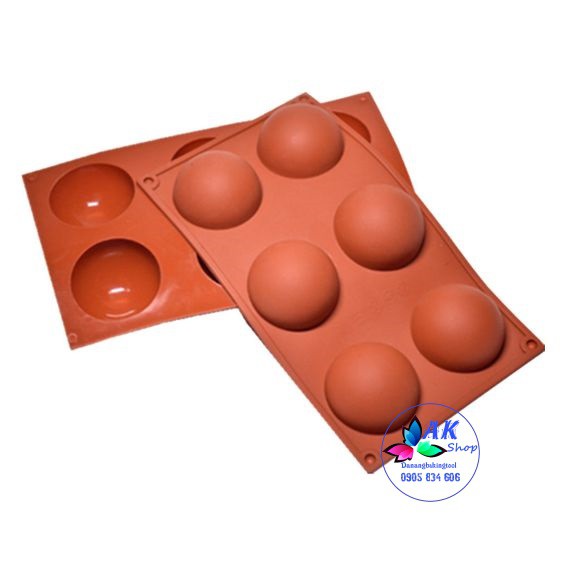 2503.090 KHUÔN SILICONE 6 BÁN CẦU 6.8CM