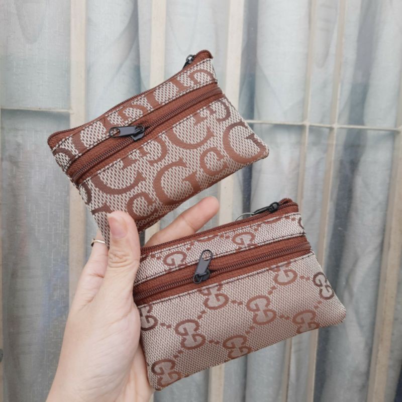Ví bóp da cầm tay mini màu nâu (kt: 7×11cm)