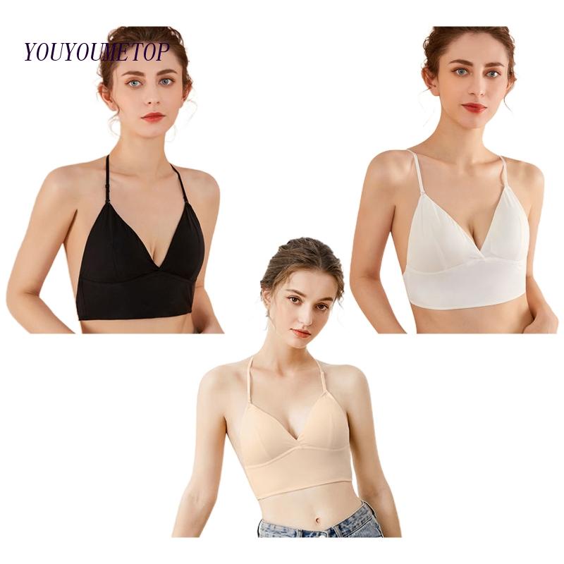 Youyo Áo Ngực Hở Lưng Cổ Chữ V Khoét Sâu Dây Mỏng Cho Nữ