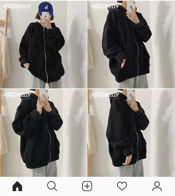 Áo khoác nỉ lót lông trơn Nelly taobao